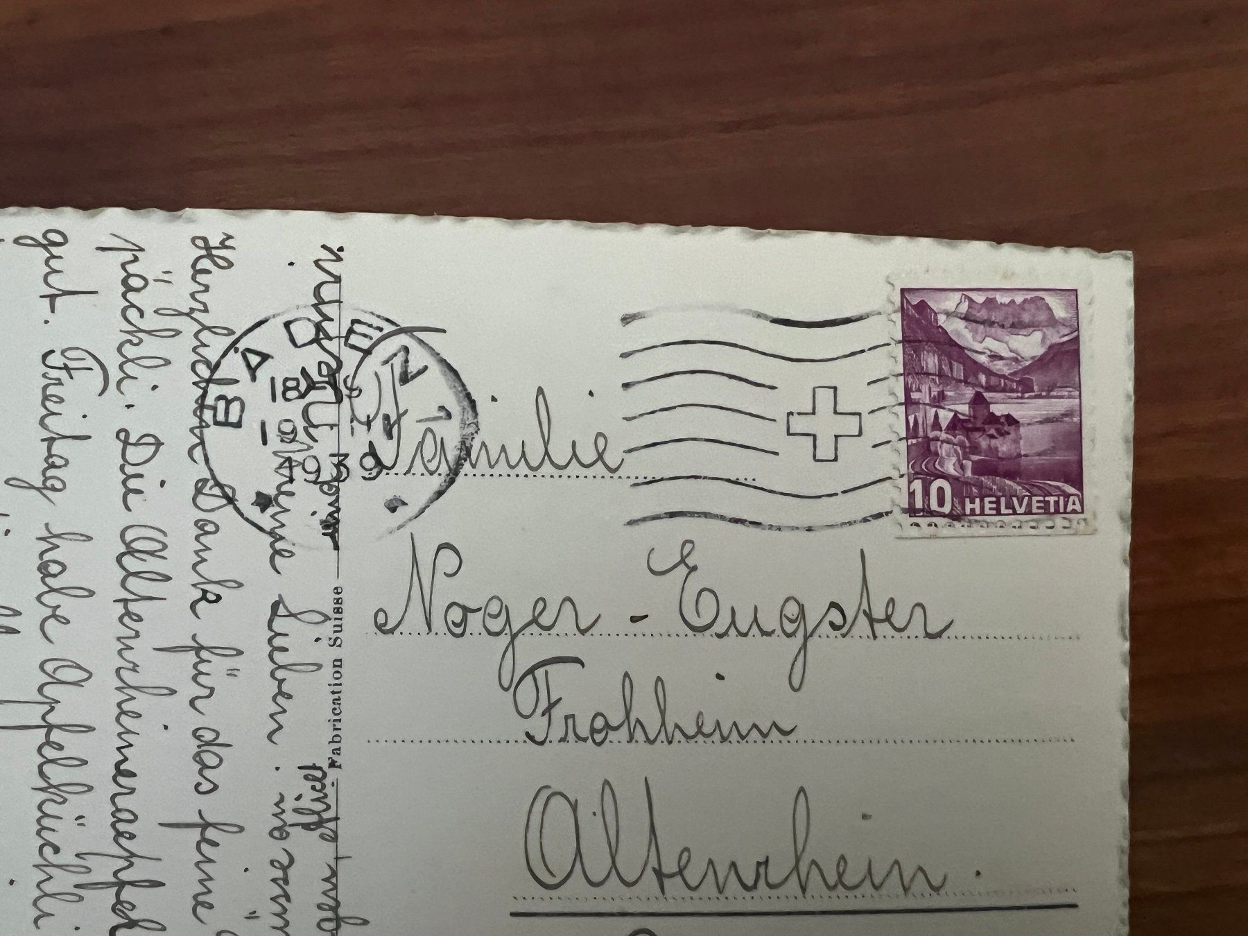 Cartoline postali: AK   1939 Baden  (G3171) – Usato da Hinwil venduto da Sidi4 1