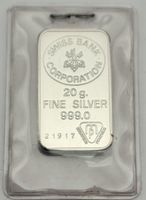 Silberbarren 20 g Swiss Bank Corporation 999.0 numéroté new!