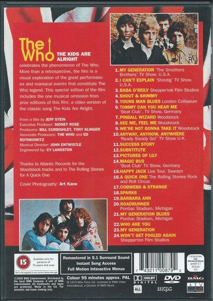 Tutti i DVDs: Who: The Kids are alright DVD – Nuovo (secondo la descrizione) da Steinhausen venduto da Vilivinili 1