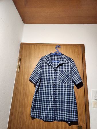 Chemise manches courtes Odlo carreaux bleu taille L