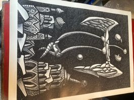 Max von Moos, Luzerner Künstler, Surrealist, Offsetdruck,
