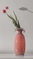Rosa Murano Glas Vase