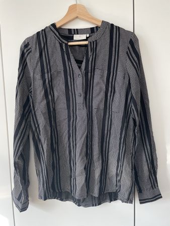 Kaffe Bluse, Gr. 34, Schwarz/Weiss Muster, Top Zustand!