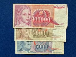 Belgrad 1985-1989 - Jugoslawien - Dinara - Vintage Notenset