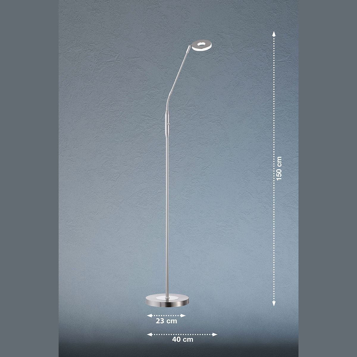 Lampade: LED Stehleuchte, Chrom, 150 cm Höhe – Nuovo (secondo la descrizione) da Kreuzlingen venduto da Smart-Light 4