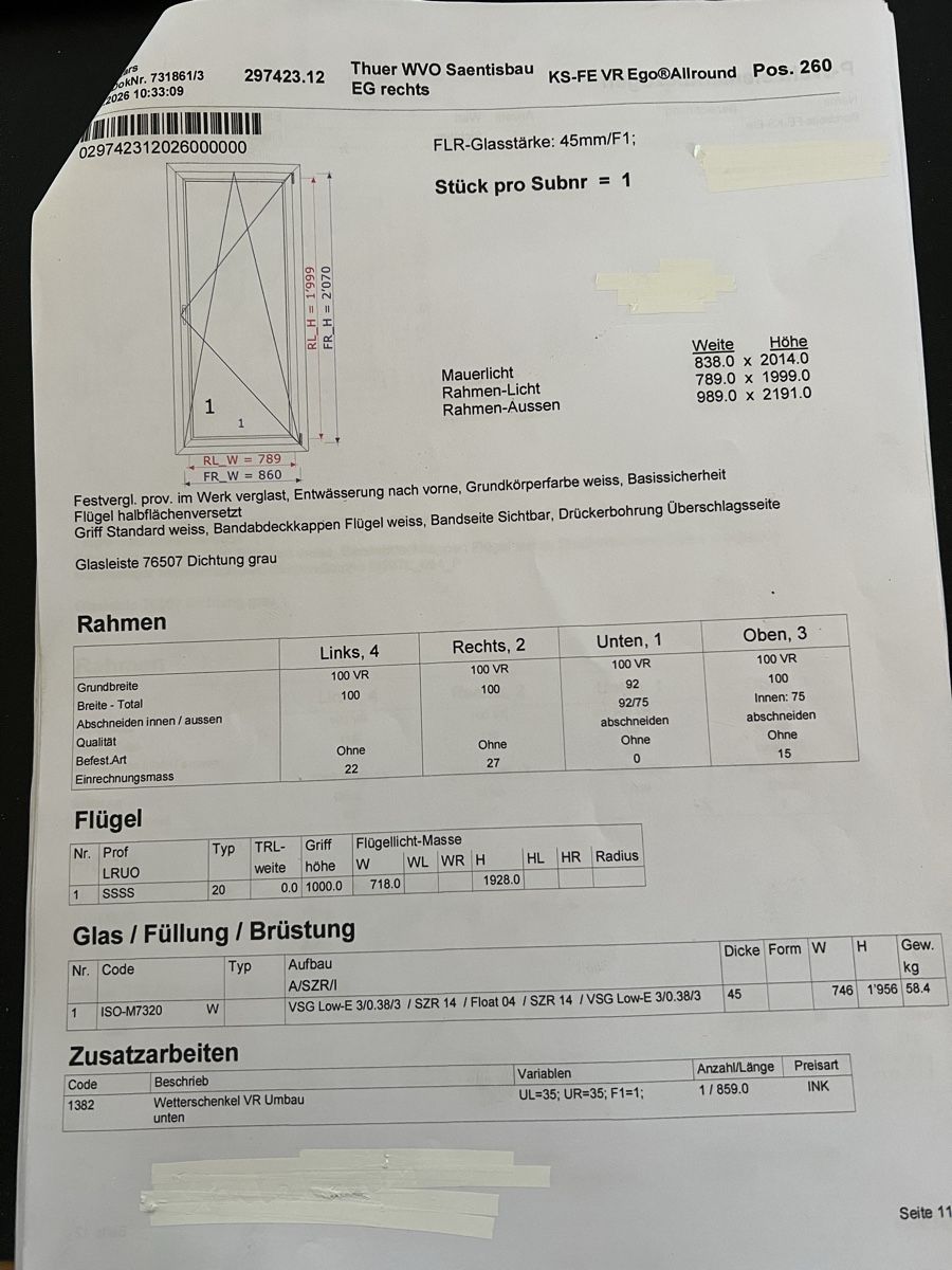 Finestre: Balkontüre / Fenster – Nuovo e nell'imballaggio originale da Altstätten SG venduto da Urs_Thuer_AG 1