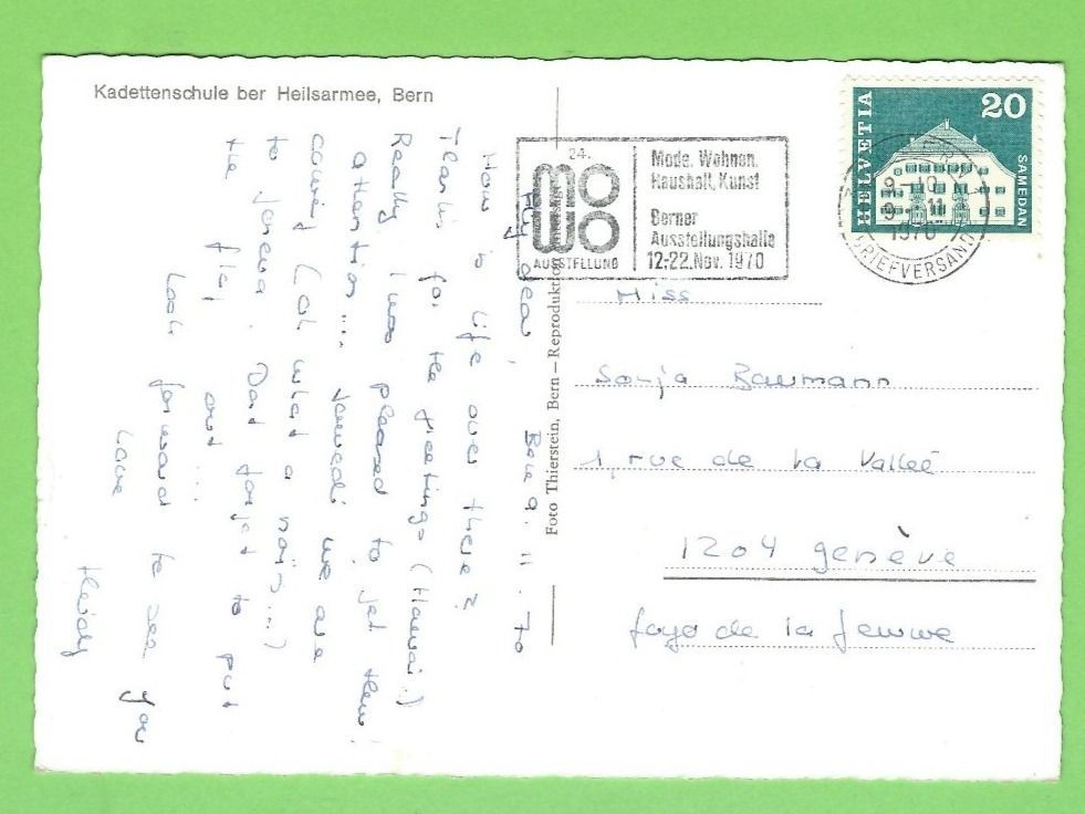 Cartoline postali: Kadettenschule der Heilsarmee, Bern – Usato da Zürich venduto da t24_de 1