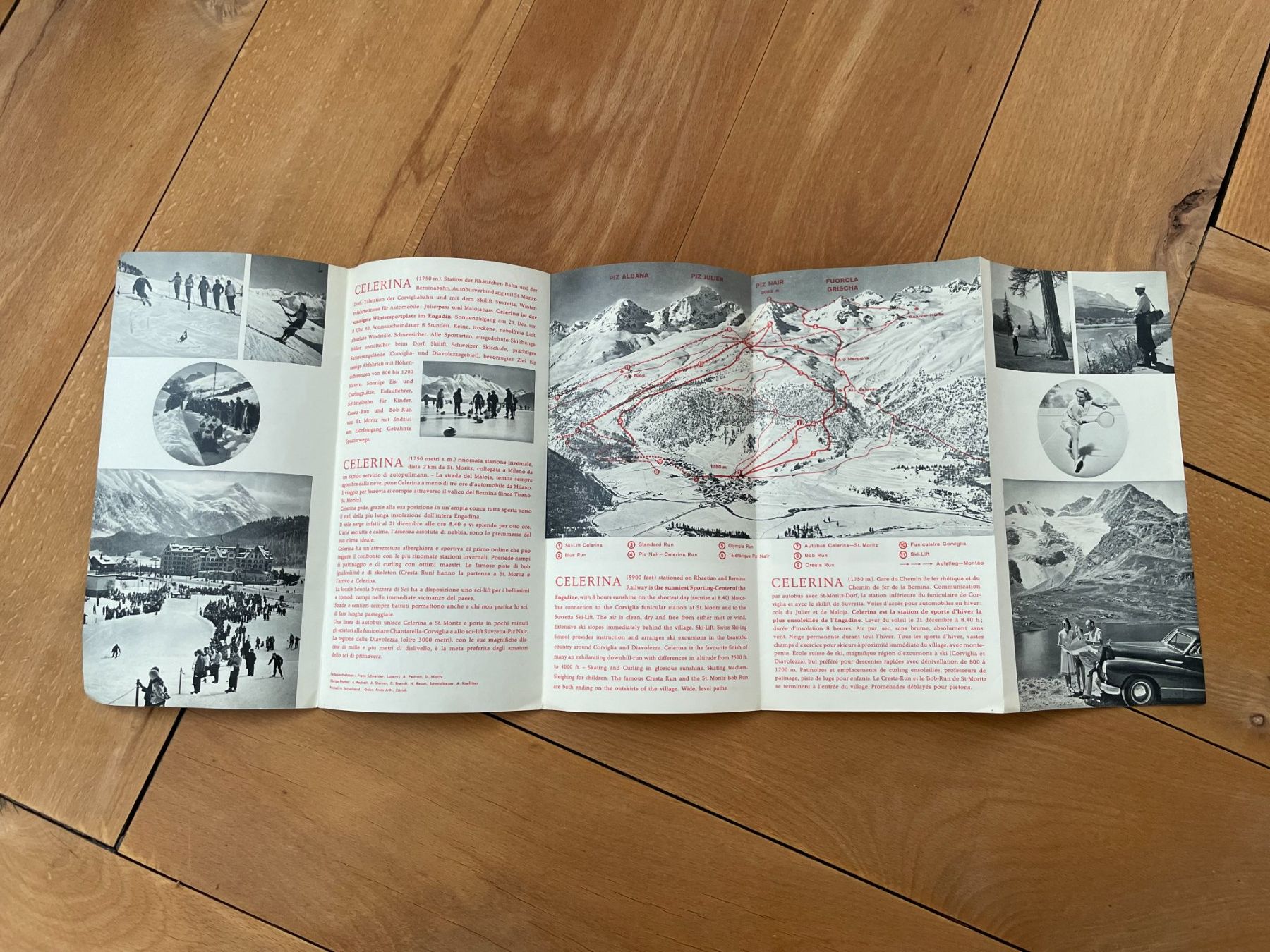Documenti: Celerina bei St. Moritz Engadin Prospekt 1955, Vintage – Usato da Thal venduto da Danny82 3