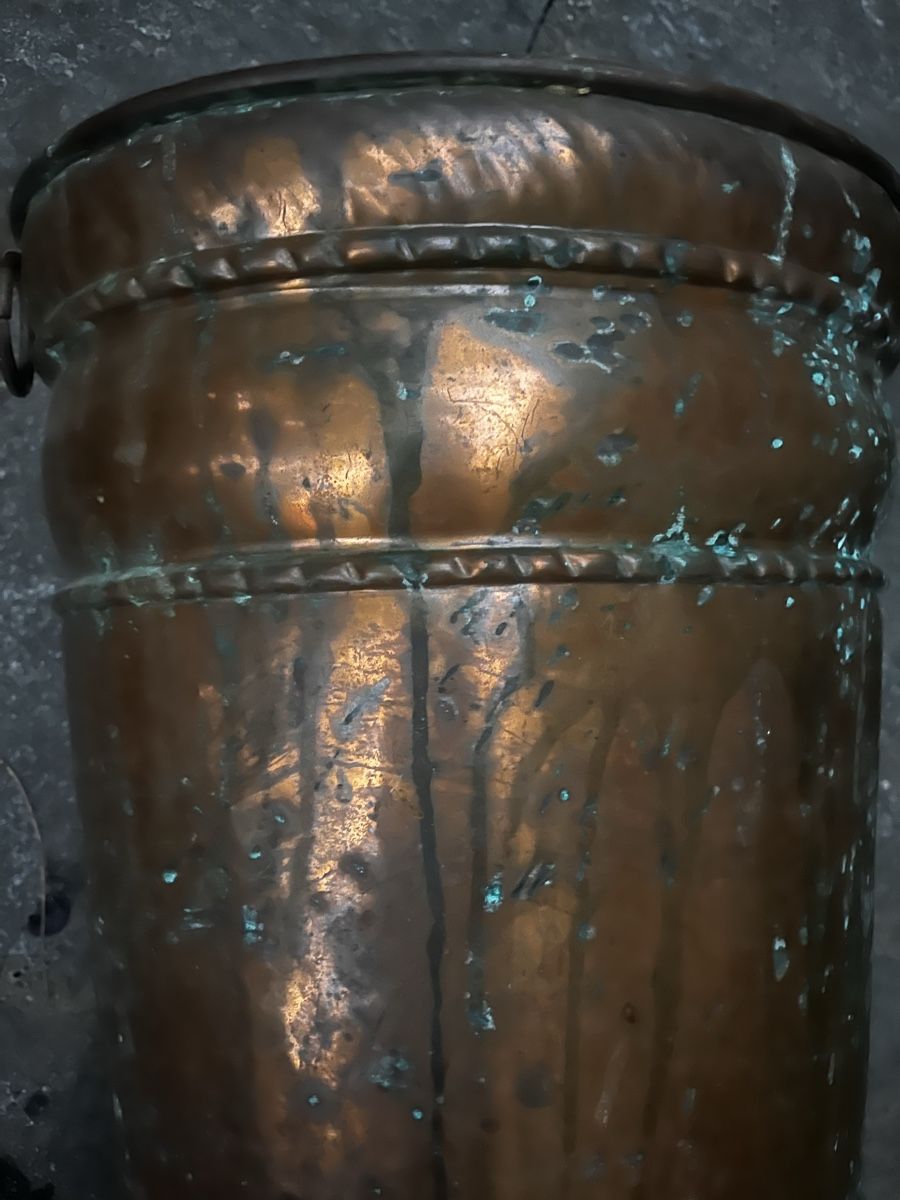 Pentole: Antiker zylindrischer Kupfer-Eimer / Übertopf 43 cm – Usato da Möhlin venduto da mil_h55x 4
