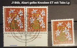 4233) J186b, Abart gelbe Knosbe im paar ET, Tabs kt. 150.-++
