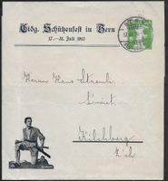 1910 Streifband 5c. illust. Eidg. Schützenfest o BERN ab 1.-