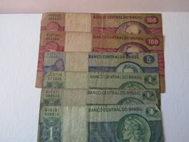 Cruzeiro, brasilianische Währung 1990 - 1993, Lot 6 Noten