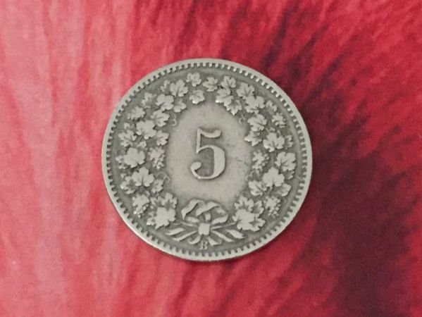 Alle Münzen: 5 Rappen 1907 -ss – Gebraucht aus Elsau von herbybay 1