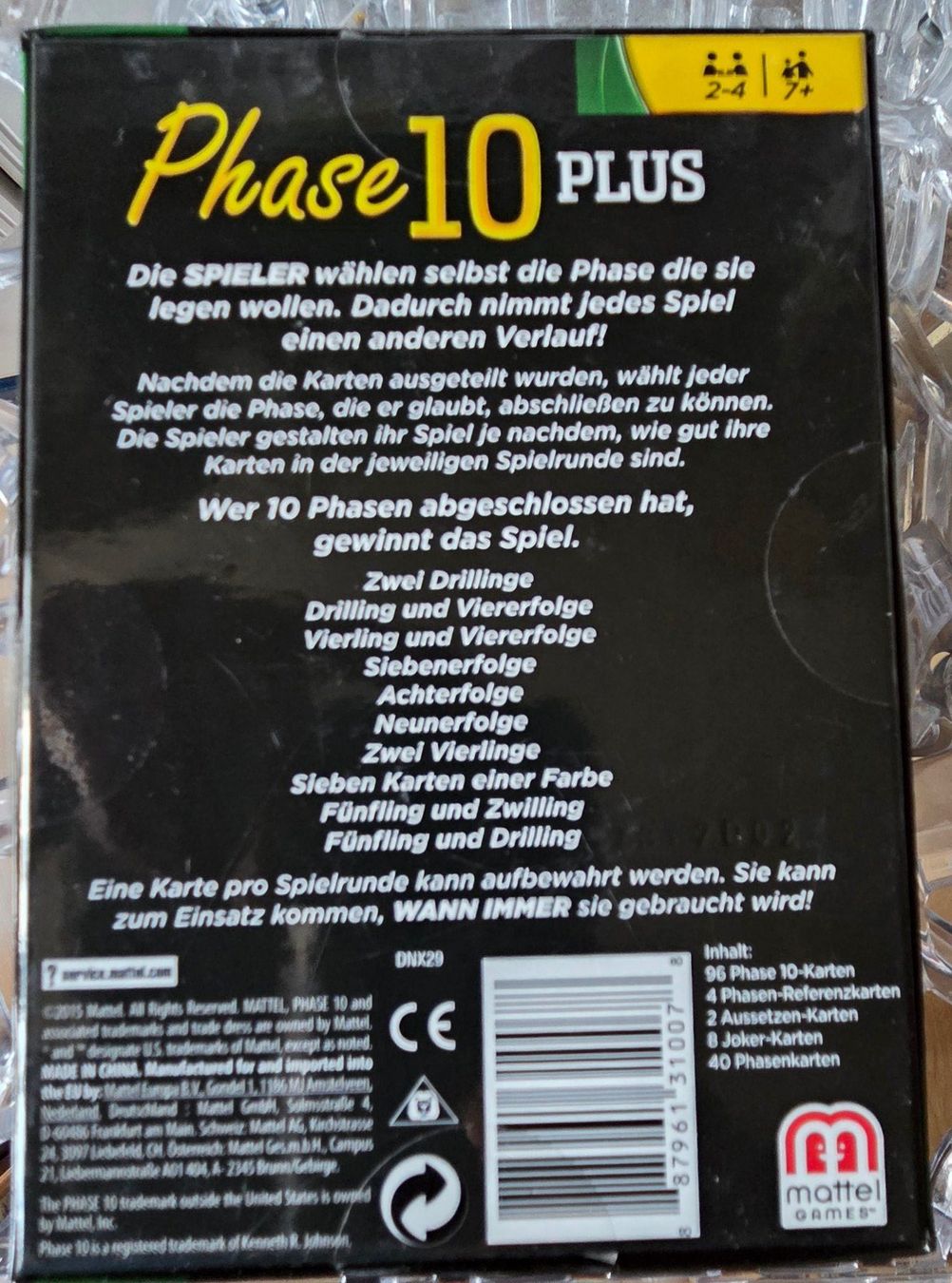 Mattel Giochi: Phase 10 Plus von Mattel 2015 – Usato da Gossau SG venduto da tenerife11 2