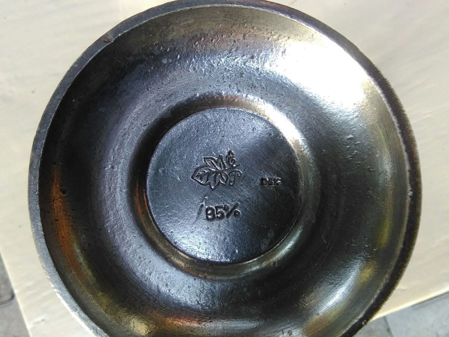 Caraffe: Weinkaraffe Kristallglas/Zinn + 4 Gläser – Usato da Neuenhof venduto da elRey123 4