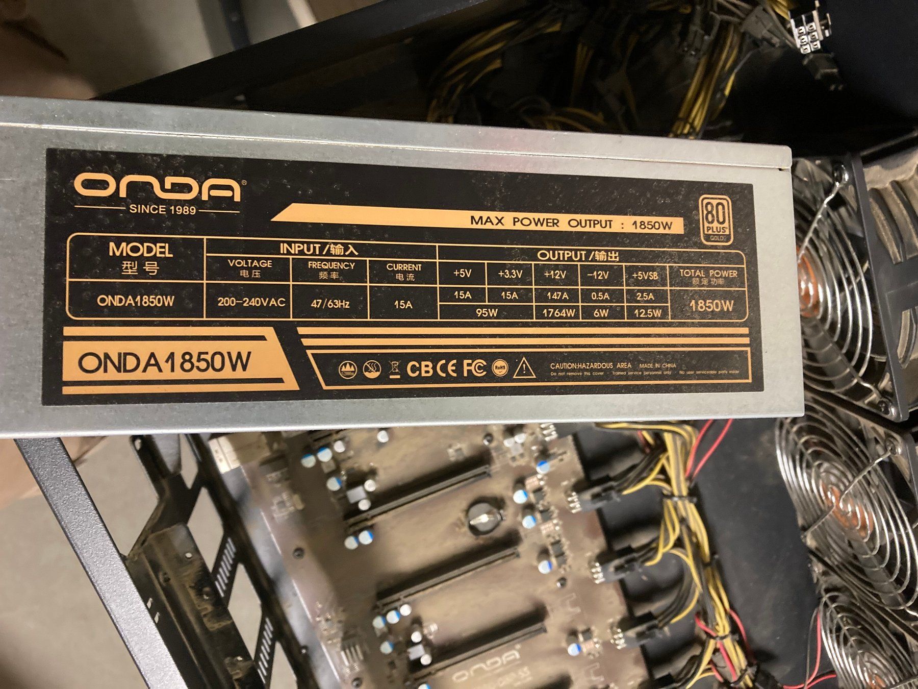 Coin Miner: Onda Mining Rig mit Onda 1850W 80 Plus Gold Netzteil – Gebraucht aus Wettingen von Schabernack_sam 2