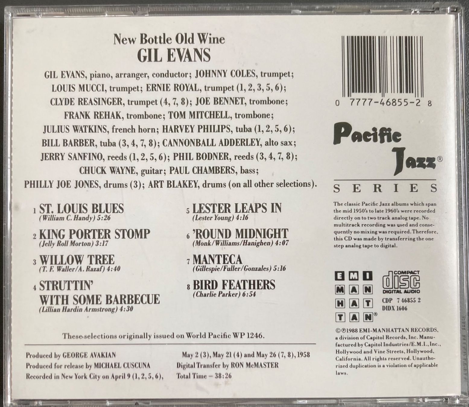 CD: GIL EVANS - NEW BOTTLE OLD WINE – Usato da Poliez-Pittet venduto da Newtown-Records 1