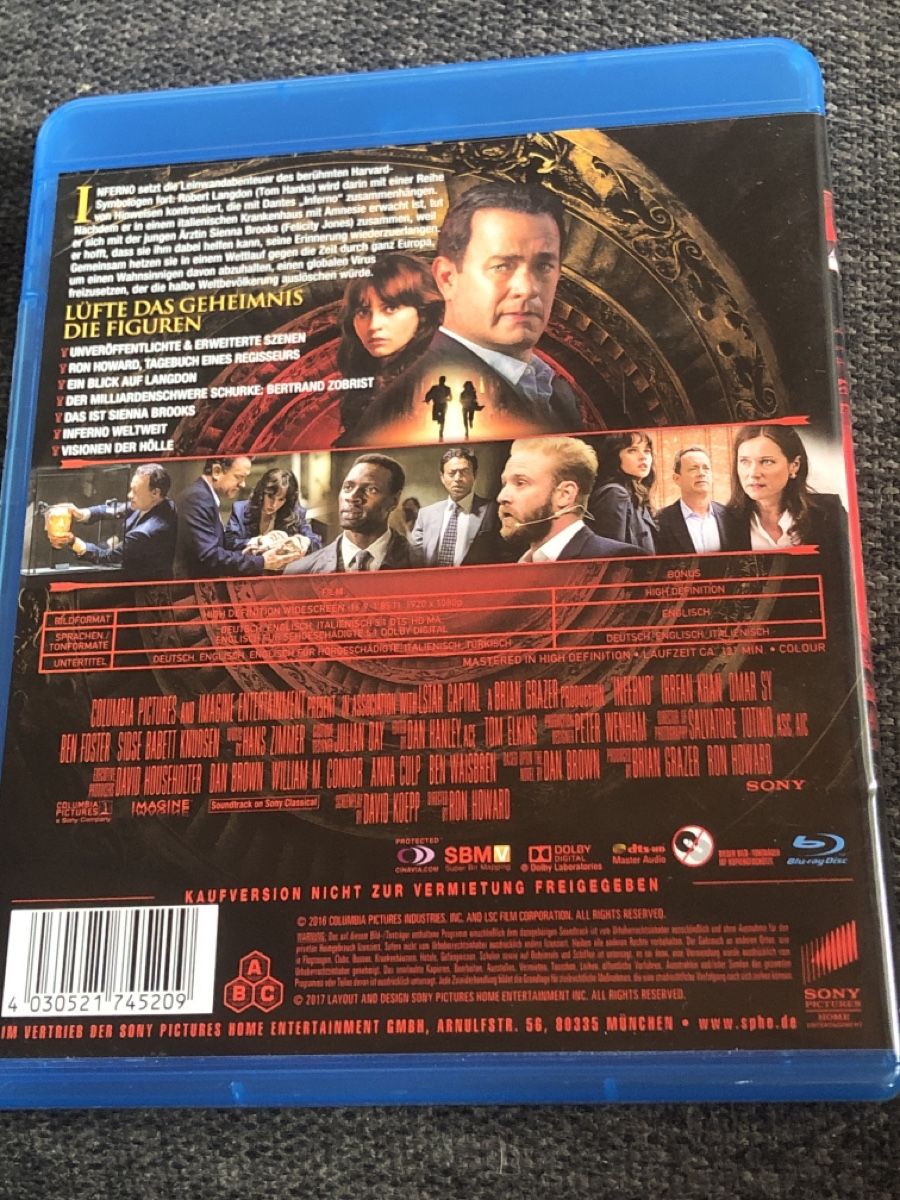 Tutti i DVDs: Blu-Ray INFERNO – Usato da Balsthal venduto da Katzenfan99 2
