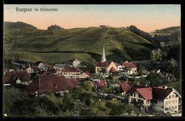 AK Rüegsau, Ortsansicht im Emmenthal mit Kirche