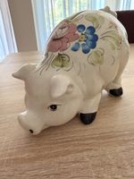 Süesses Sparschwein aus Keramik mit Blumenmuster