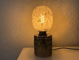 Modern Table Lamp incl. Deko-Glühbirne (Dark Textured Glass)
