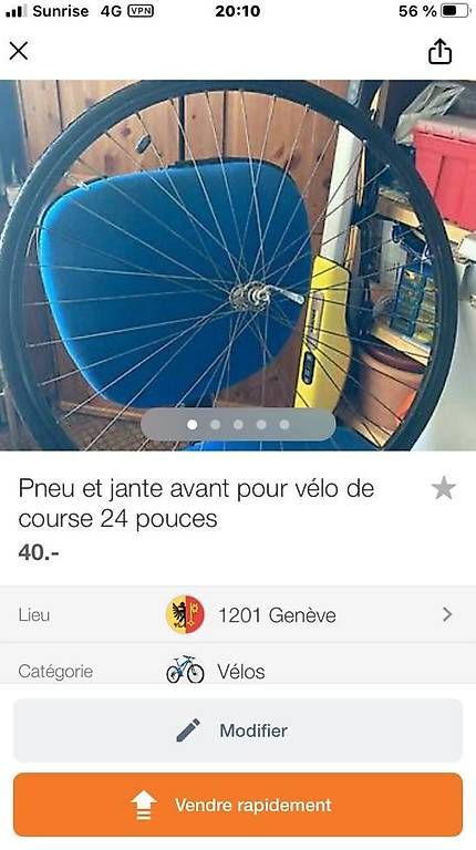Vélos: Roue avant pour vélo 24 pouces – D'occasion à Genève par sbo_ks28