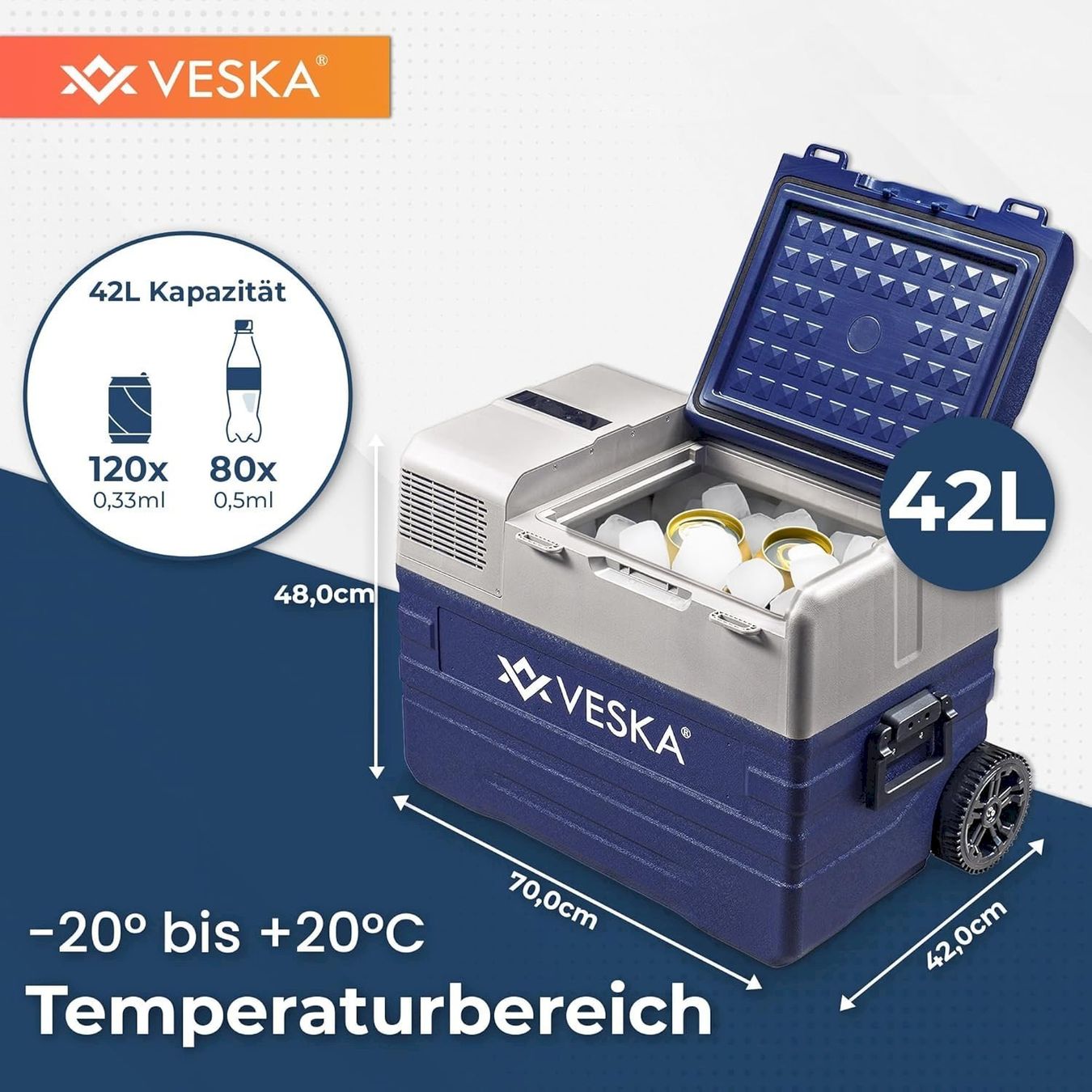 Frigoriferi & Refrigeratori: Kompressor Kühlbox 42L BLAU – Nuovo e nell'imballaggio originale da Bottighofen venduto da zaap 1