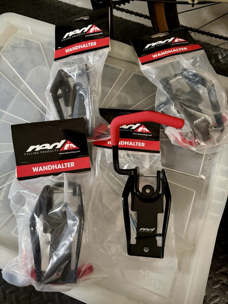 Supporti per biciclette: 4x Red Fahrrad Wandhalter – Nuovo e nell'imballaggio originale da Arch venduto da Tounsen