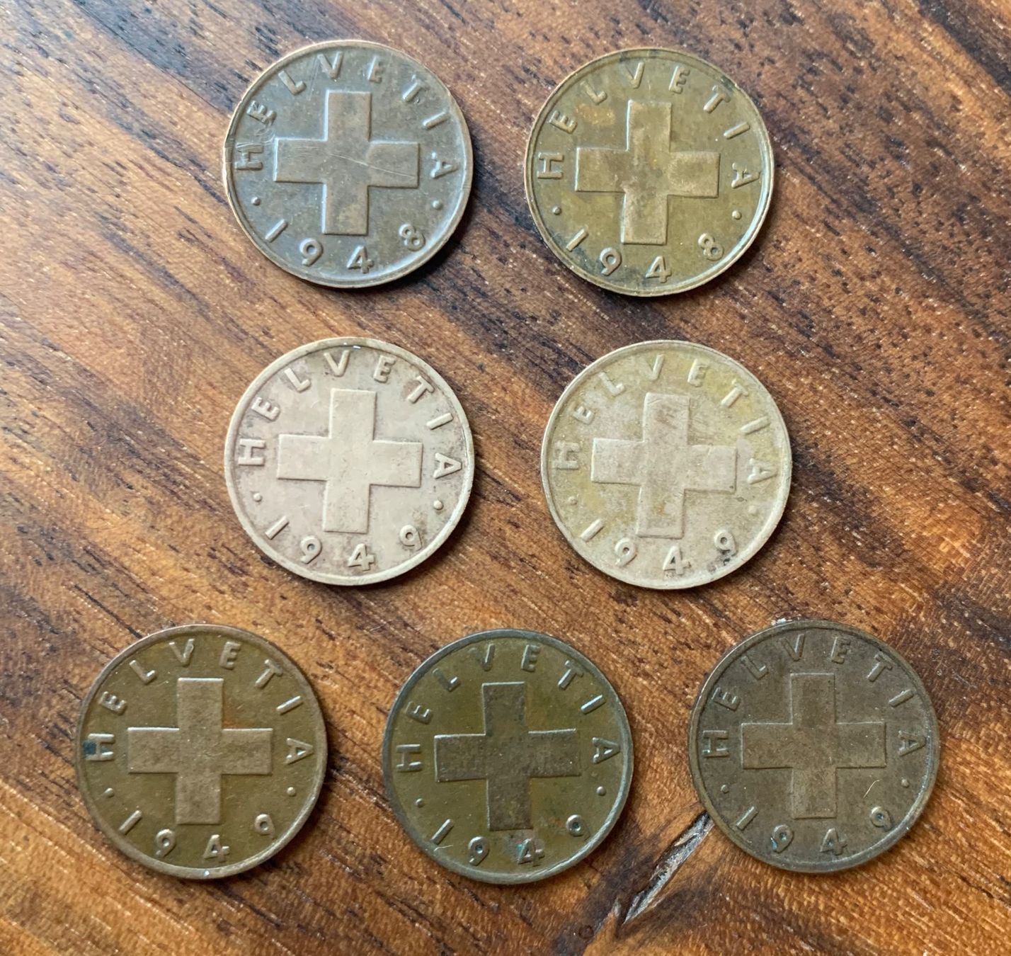 Tutti le monete: 1 Rappen Lot 1948 & 1949 – Usato da Opfikon venduto da BananaGio01