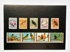 Briefmarken Jugoslawien und Umm Al Qiwain Vögel