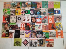 55 alte Single (45) Vinylschallplatten aus privater Sammlung