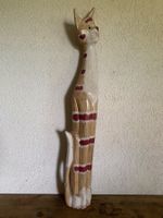 Katze aus Holz Statue Skulptur Figur Dekoration