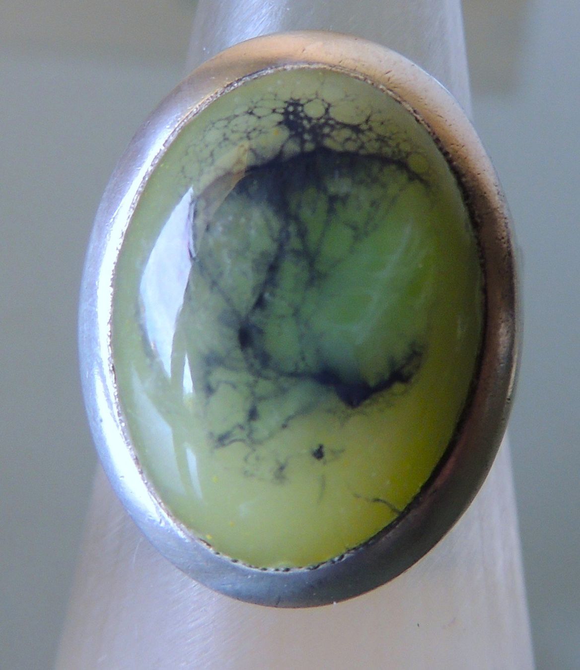 Anelli: Dendritenopal Silber 950 Fingerring Gr. 58 – Usato da Waldenburg venduto da schaller707 1