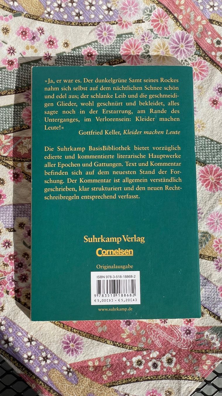 Libri: Kleider Machen Leute Gottfried Keller / Suhrkamp Kommentar – Usato da Birmensdorf ZH venduto da nic_rrm2 1