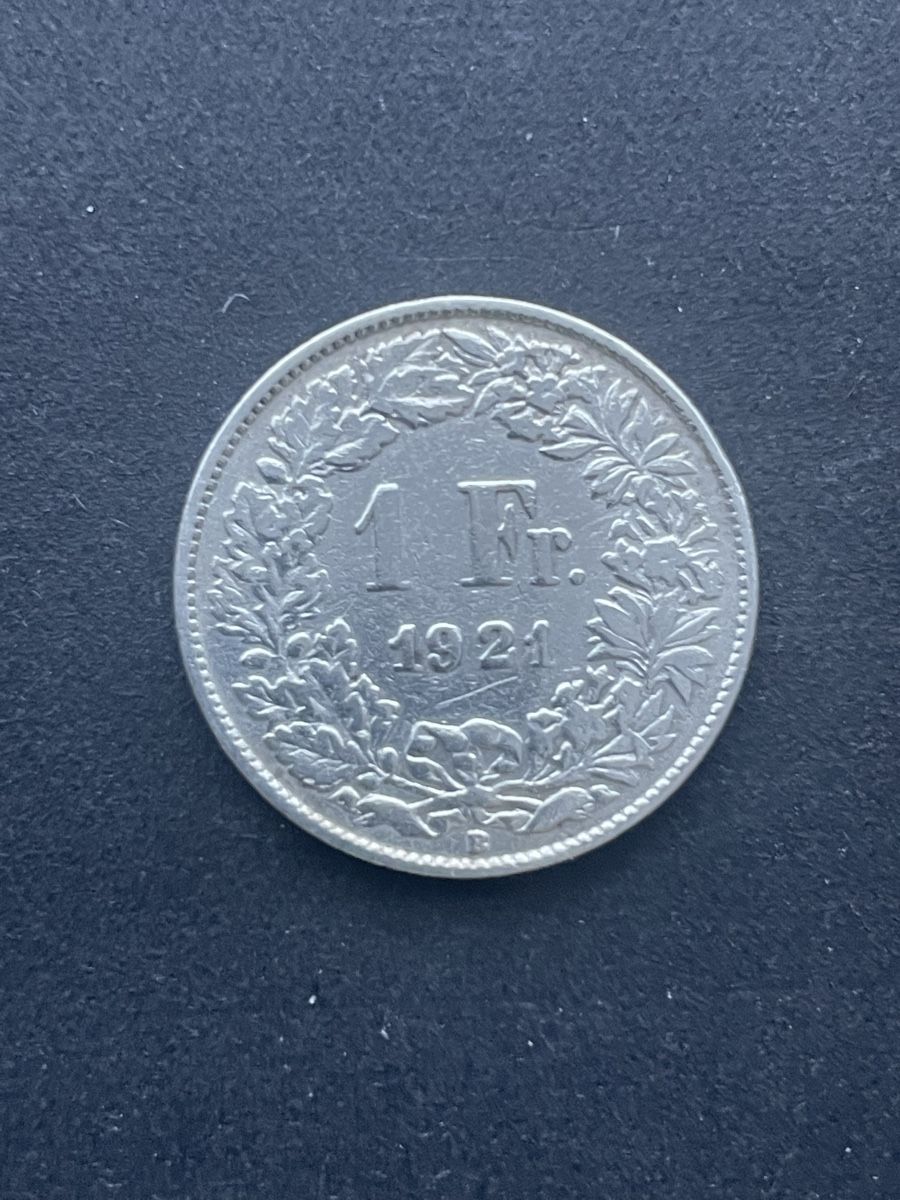 Alle Münzen: 1.- Silber CH Jahr 1921 – Gebraucht aus Meierskappel von Hala03
