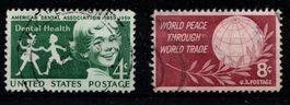 2 Timbres Amérique - USA - 1959 - Obl.