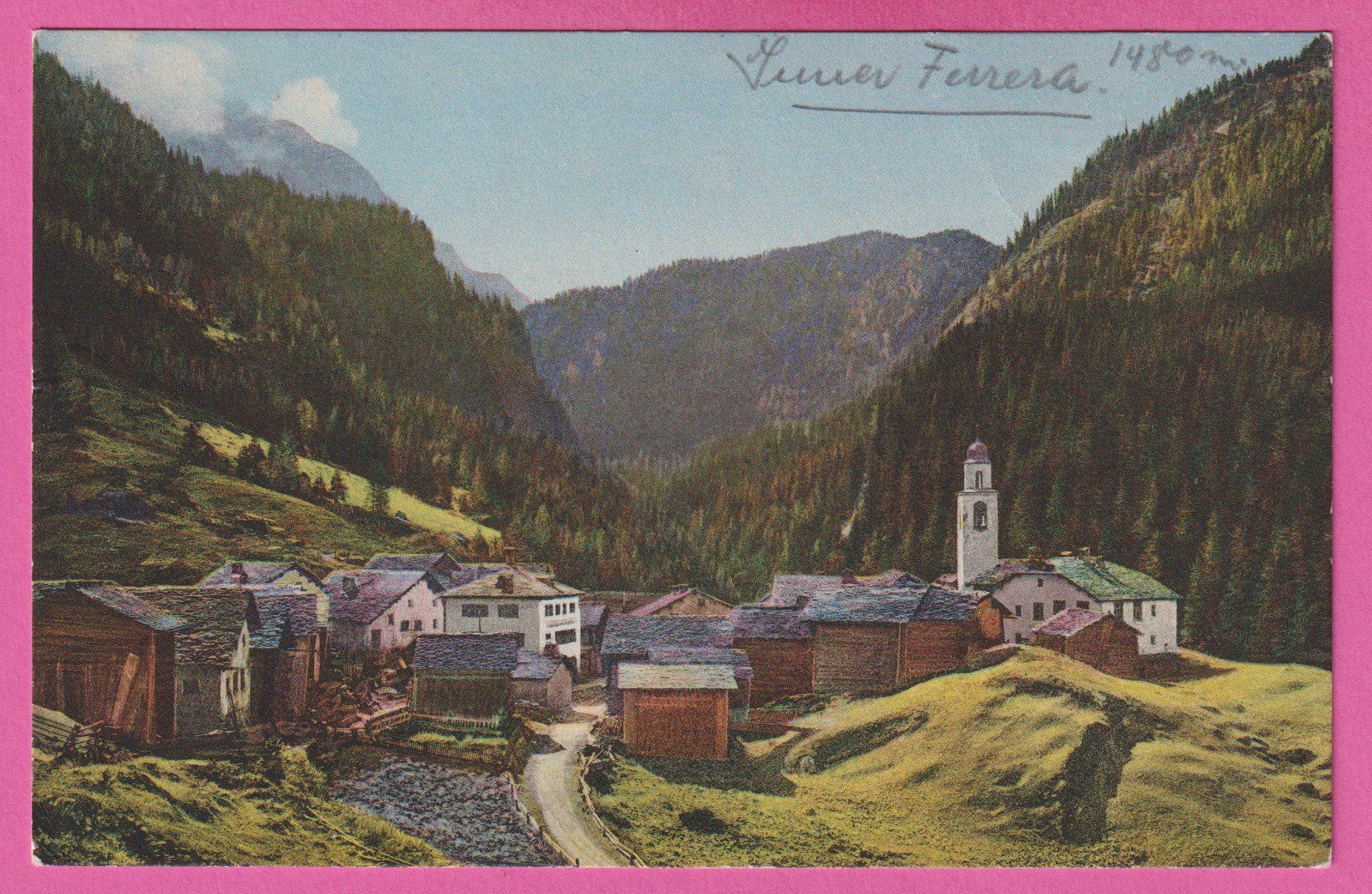 Ansichtskarten: Avers gel 1910?? Innerferrera – Gebraucht aus Einsiedeln von dillie