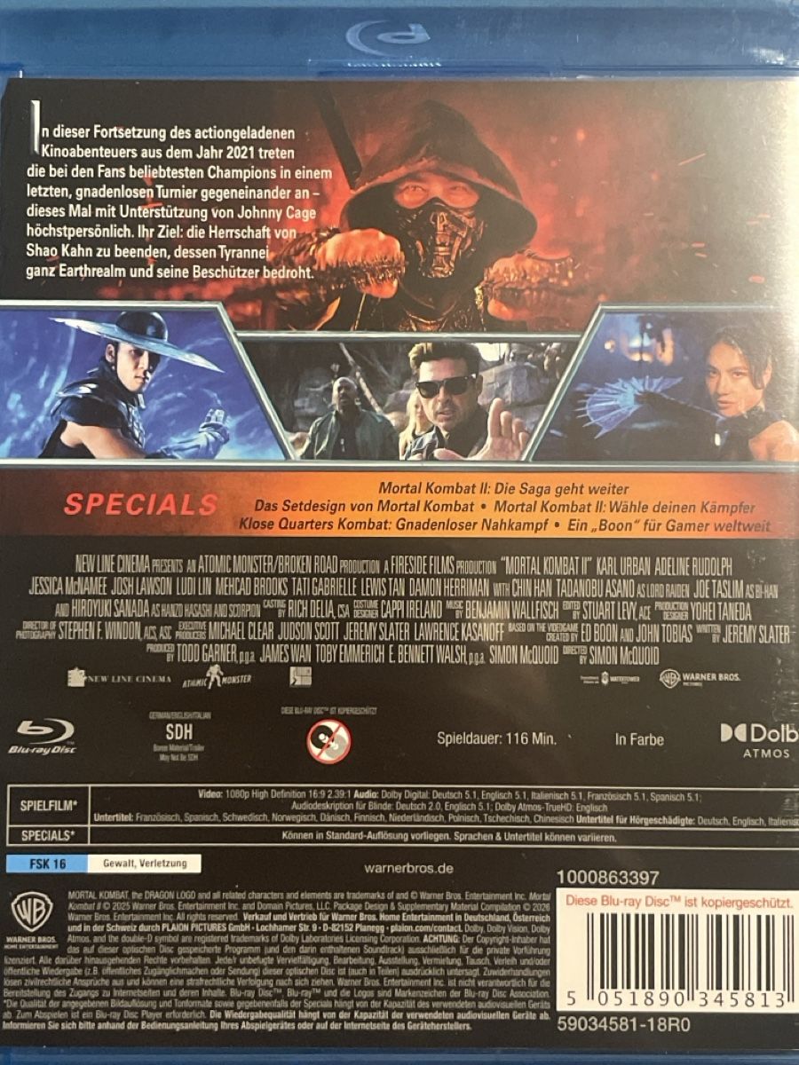 Tous les DVDs: Mortal Kombat 2  (2026) – Neuf (Voir description) à Waldenburg par Gonzo8 1