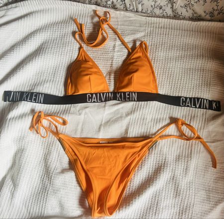 ☀️ Bikini Calvin Klein orange, taille S - bon état