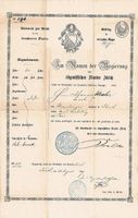 Gottfried Keller 1819-1890 Autograph auf Pass Zürich 1867