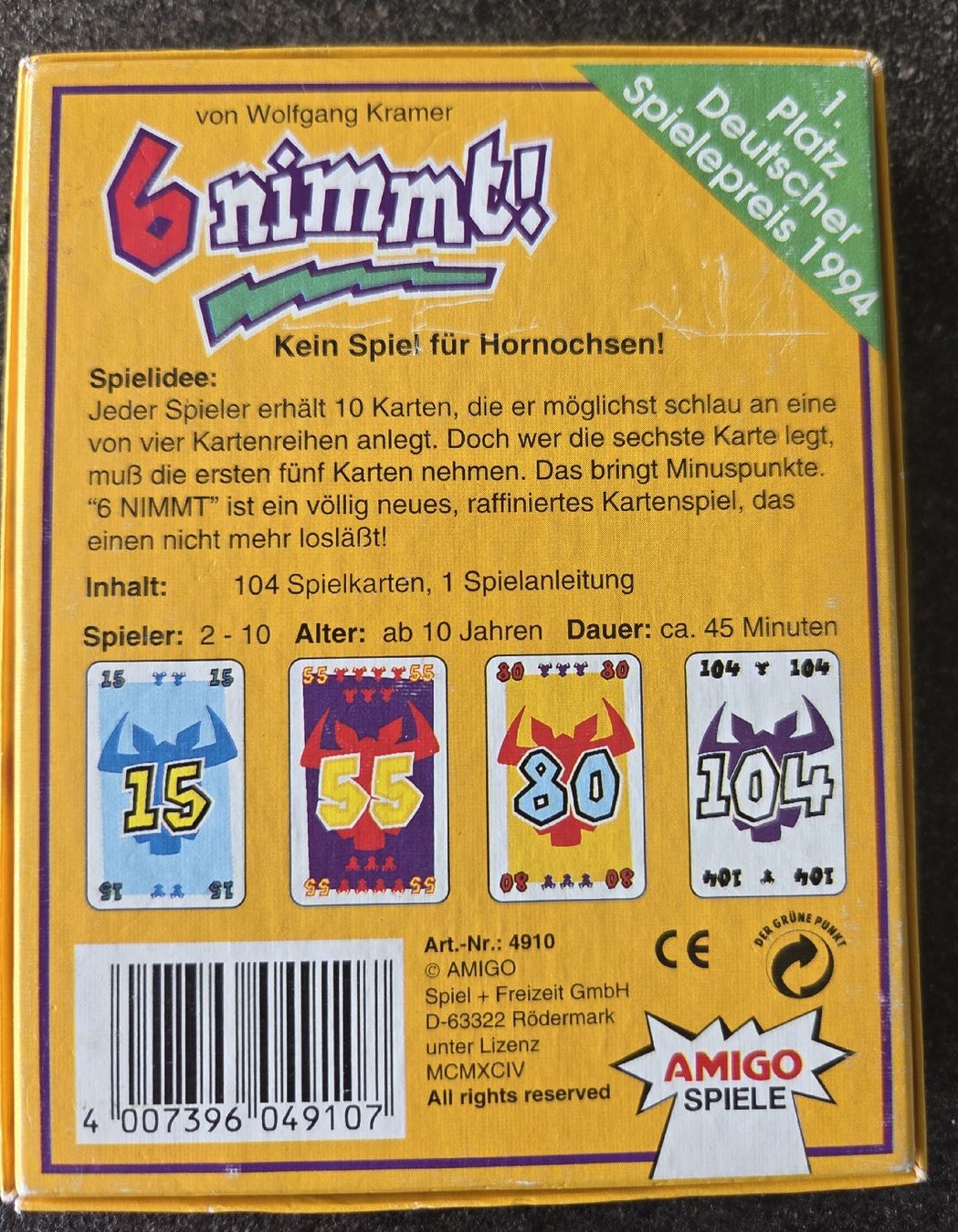 Spiele: 6 nimmt "Hornochsen" und UNO – Gebraucht aus Klingnau von Groofty69 2