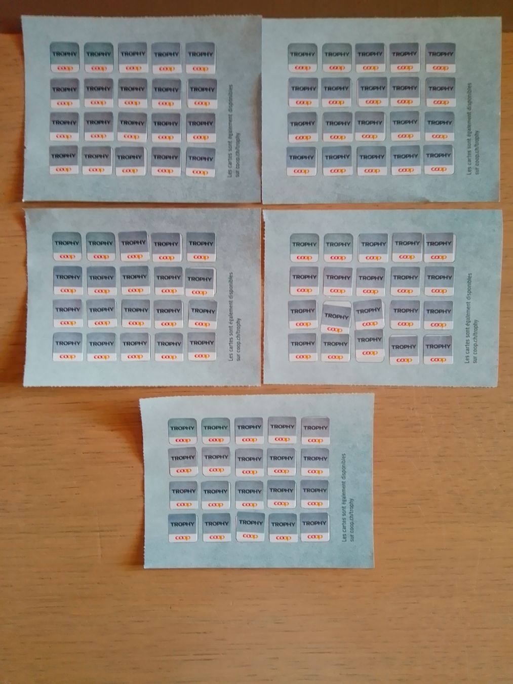 Coop Raccolte di bollini & punti: 5 cartes pleine de Trophy Coop – Nuovo e nell'imballaggio originale da Flanthey venduto da Biboupe