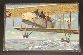 Militär Flugzeug 1916 Postkarte Carte postale Avion