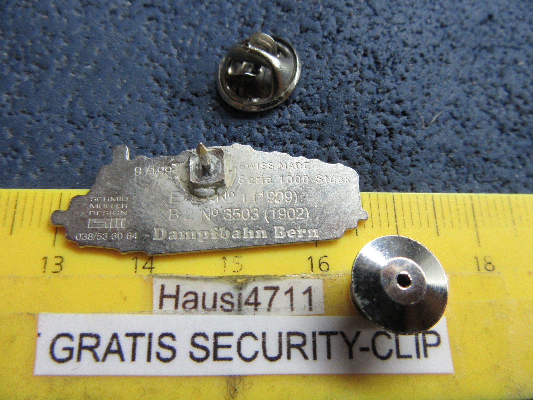 Swiss Placchette & Badge: SCHMID-MÜLLER SMD PIN SWISS MADE HIGH-TECH E2/2 No.1 – Usato da Ettingen venduto da Hausi4711 2