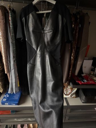 Roland Mouret Kleid Leder schwarz Grösse 36 Zustand gut