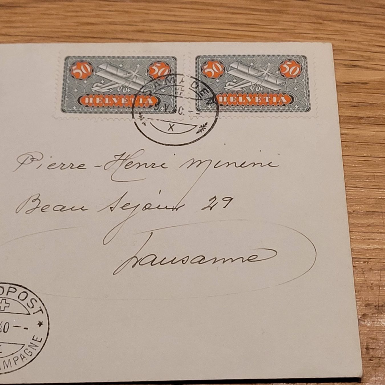 Tous les timbres: Luftpost Brief 1940 Feldpost 14 Lausanne Samaden – D'occasion à Biel/Bienne par Destockweb 2