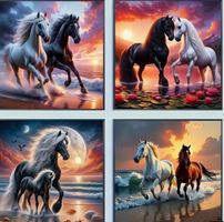 Diamond Painting: 4x Pferd je 20x20cm