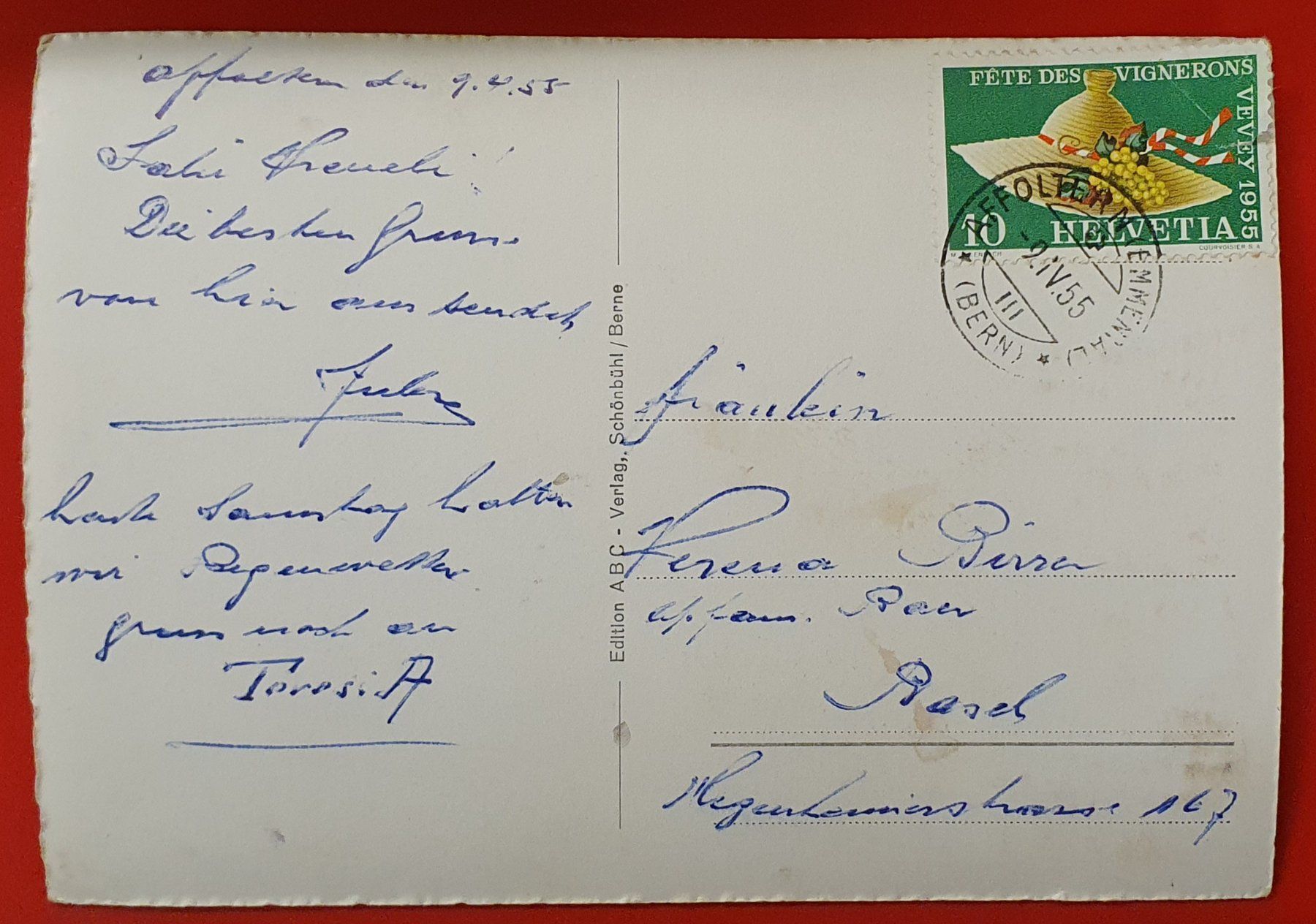 Cartes postales: Affoltern i. E. und die Alpen 1955 – D'occasion à Kreuzlingen par Rschweiz1 1