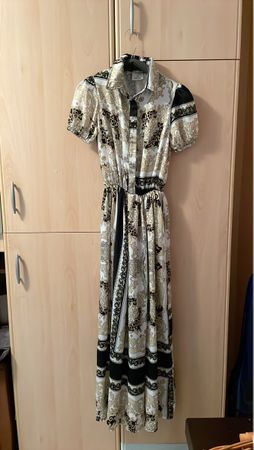 Elegant Baroque Print Dress, Size S