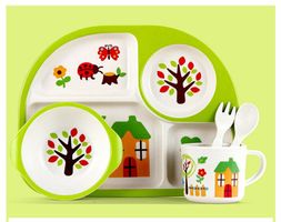 KINDER GESCHIRR-SET Eco Bambo " THE MAGIC HOUSE"